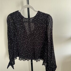 Zara Black and White Polka Dot Women's Top